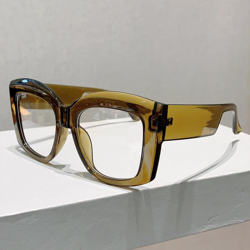 Oversized Square Eyeglasses Frames  New In Vintage Non-prescription Women Eyewear Trendy Fashion Designer Spectacles