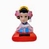 New Solar Powered Japanese-Style Doll Car Ornament Kimono Girl Shaking Head Nod Head Cartoon Doll Dashboard Cute Car Accessories