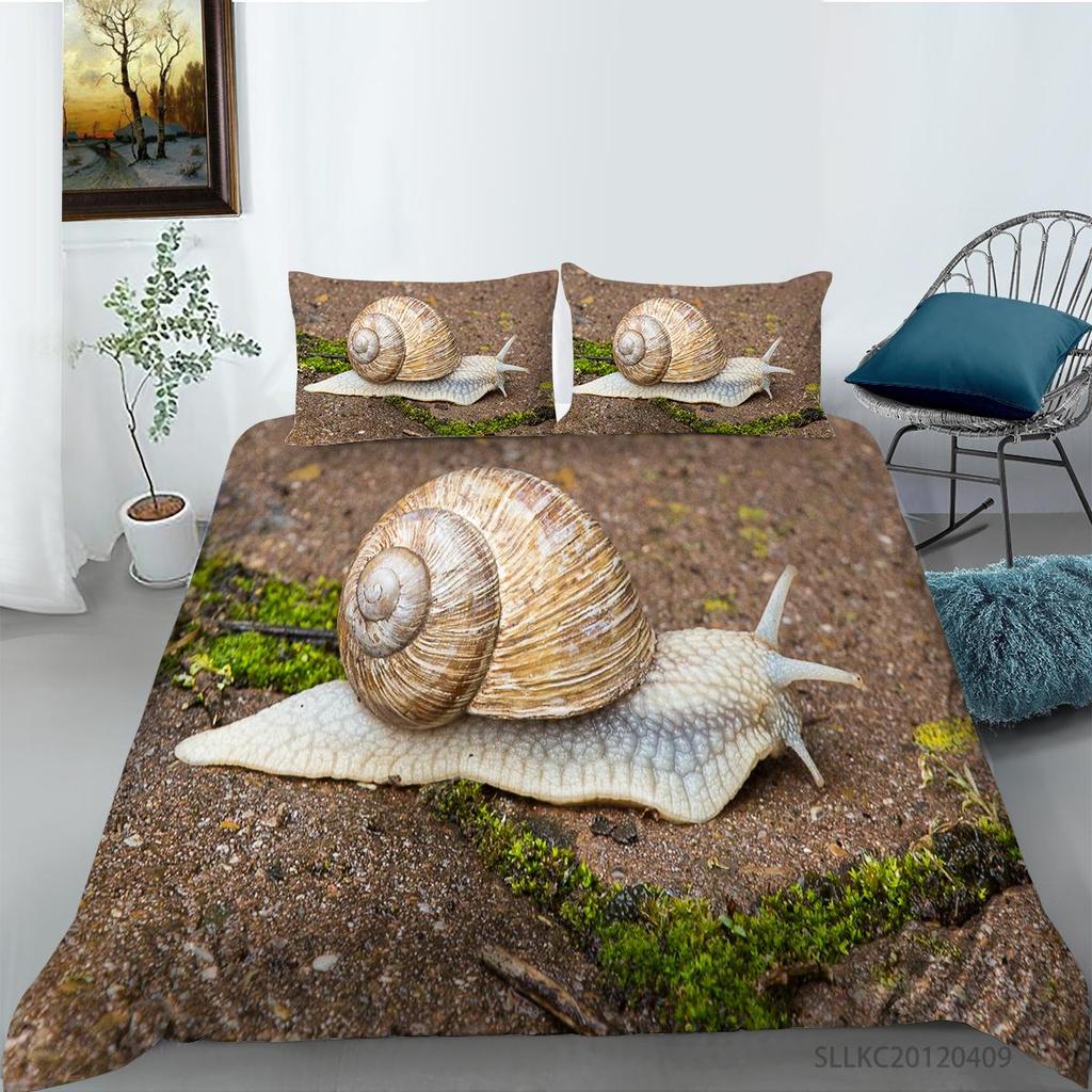 Bedding Cover Suit 2/3 Pcs Snail Home Bedclothes Unique Design Insects Quilt Covers with Pillowcase Bed Sets