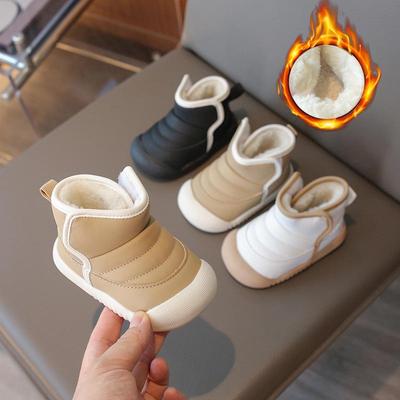 Waterproof Baby Winter Boots: Velvet-Lined Prewalker Shoes for Toddlers with Soft Soles - Warm Cotton for Boys & Girls