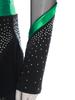 Dames Cheerleading Kostymesett Langermet Rhinestone Crop Top Matchende Danseskjørt Ytelsesantrekk
