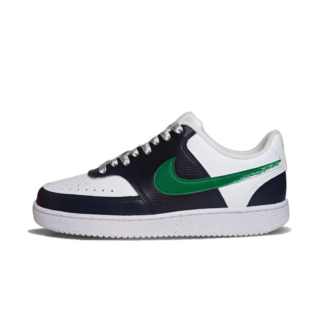 

Nike Court Vision 1 Slip Resistant Low top Skateboard Shoes Unisex Black White Green DH2987-100(Team1553-) 36