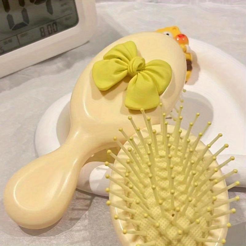 Griff Cartoon Luftkamm Einfache Kopfhautmassage Antistatische Taschenhaarbürste Mädchenherz Sanft Schleifenkamm Frauen