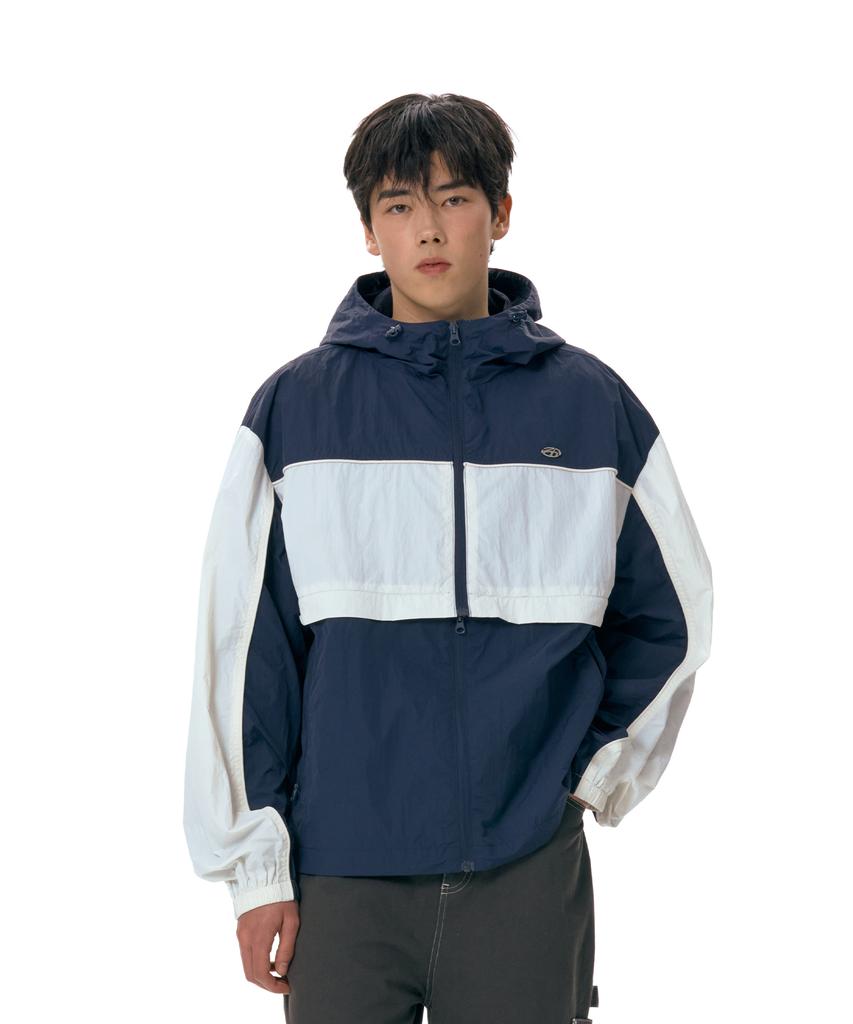 Ames-Worldwide Color Block Wind Breaker Navy (Am2Esub931A)