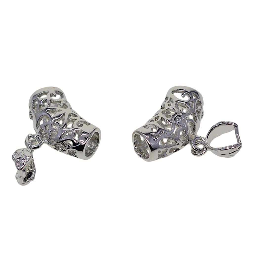 6pcs Leaf Pinch Bails Platinum Plated Chain Holder DIY Jewelry Findings