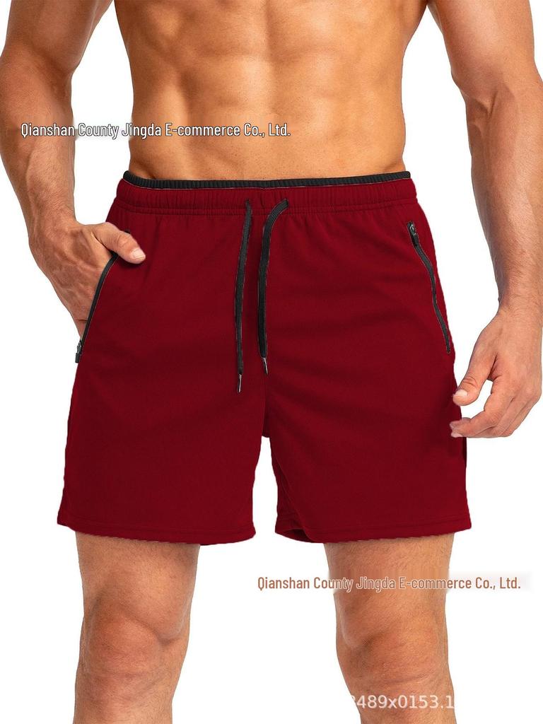 2025 Schnelltrocknende Herren-Laufshorts mit Reißverschlusstaschen für Fitnessstudio, Sport und Strand