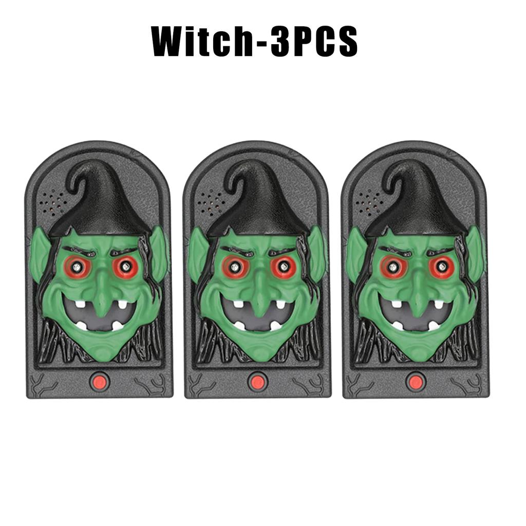 Halloween Pumpkin Light Skull Head Button Sound Haunted House Decoration Glowing Prank Doorbell Prop Scary Fun Party Supplies