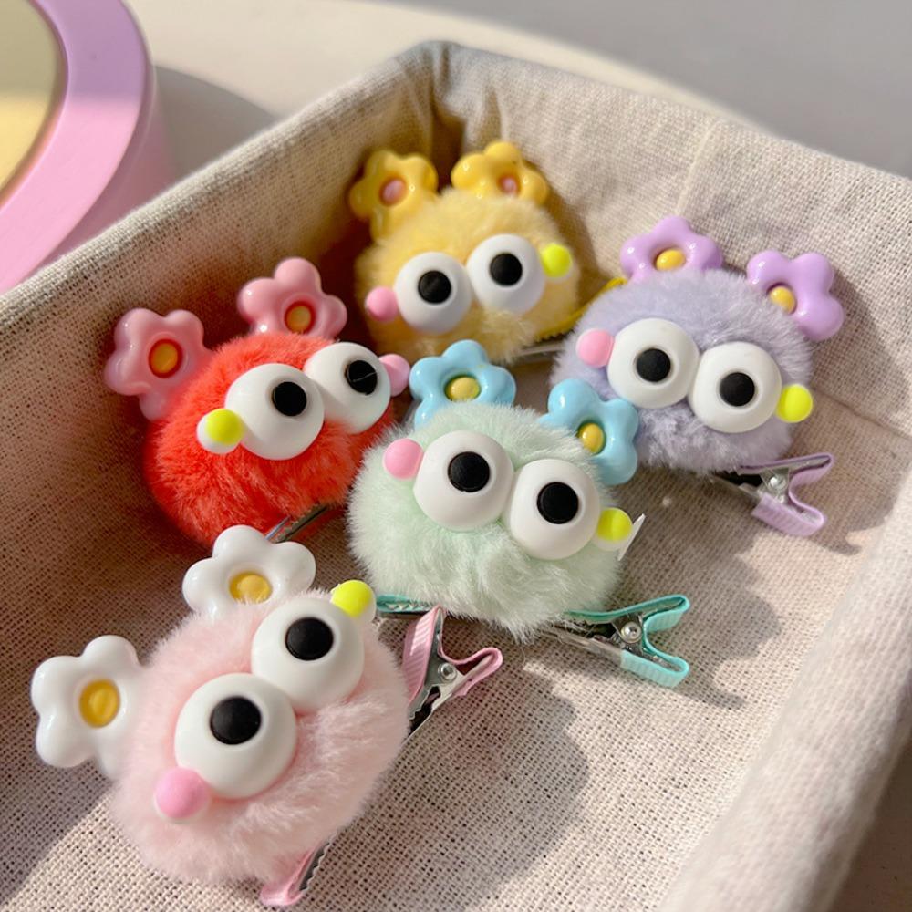 Colorful Little Monster Hairpins for Girls Cute Cartoon Big Eye Plush Doll Hair Clips Fashion Hair Accessories Headwear Gift