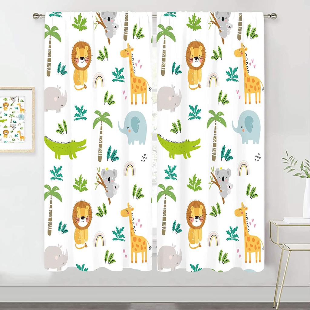 Custom Truck Cartoon Curtains for Living Room Bedroom Home Decor with Hooks Shading Finished