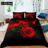 Girl Rose Flower Bedding Set Duvet Cover Romantic Fresh Style Comforter Cover 1 Duvet Cover with 2 Pillow Cases Queen Full Size