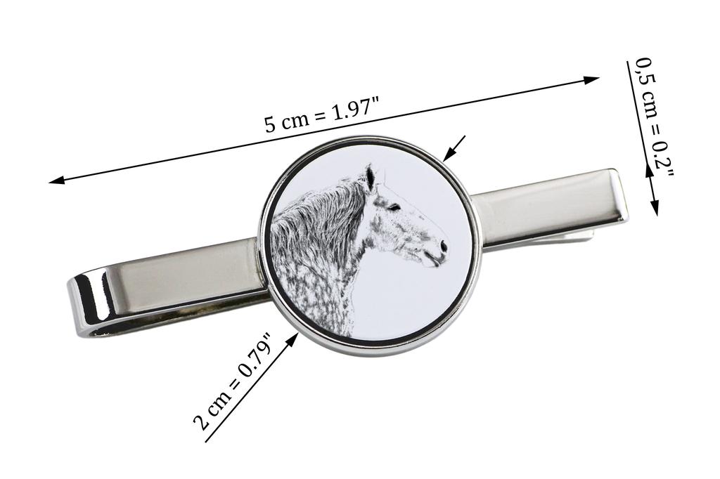 Percheron - tie clip with a horse, personalized tie clip, a unique gift for a man from the Art-Dog brand