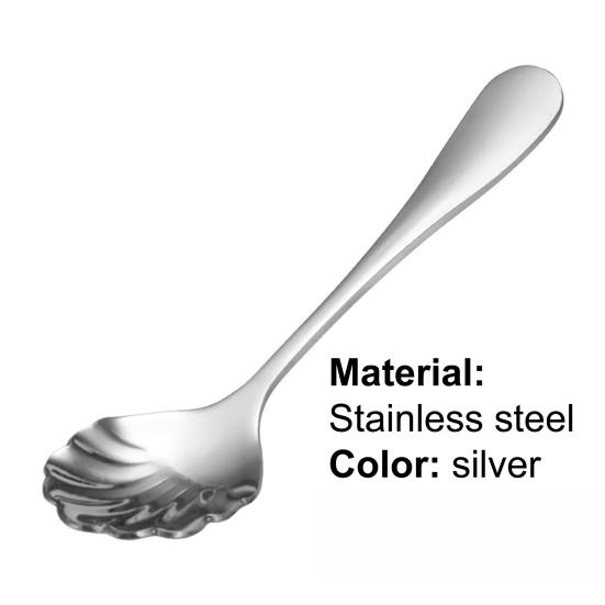 Dessert Spoon Mirror Polish Shell Shape Stainless Steel Home Fruit Spoon for Kids