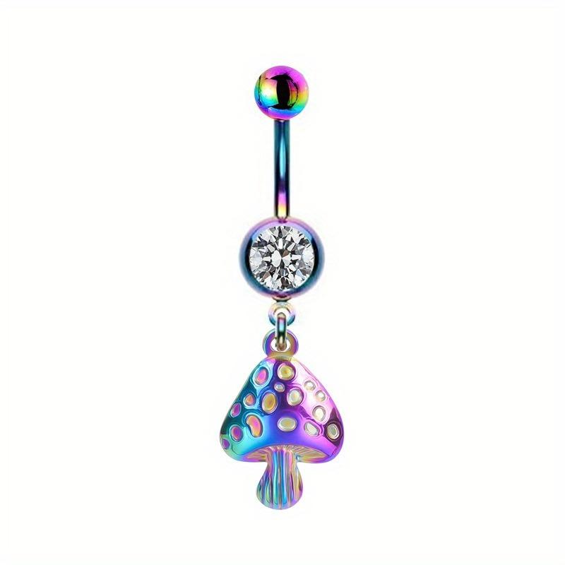 1pc Stainless Steel Gradient Blue Purple Animal Planet Navel Ring Alien Piercing Navel Ornament