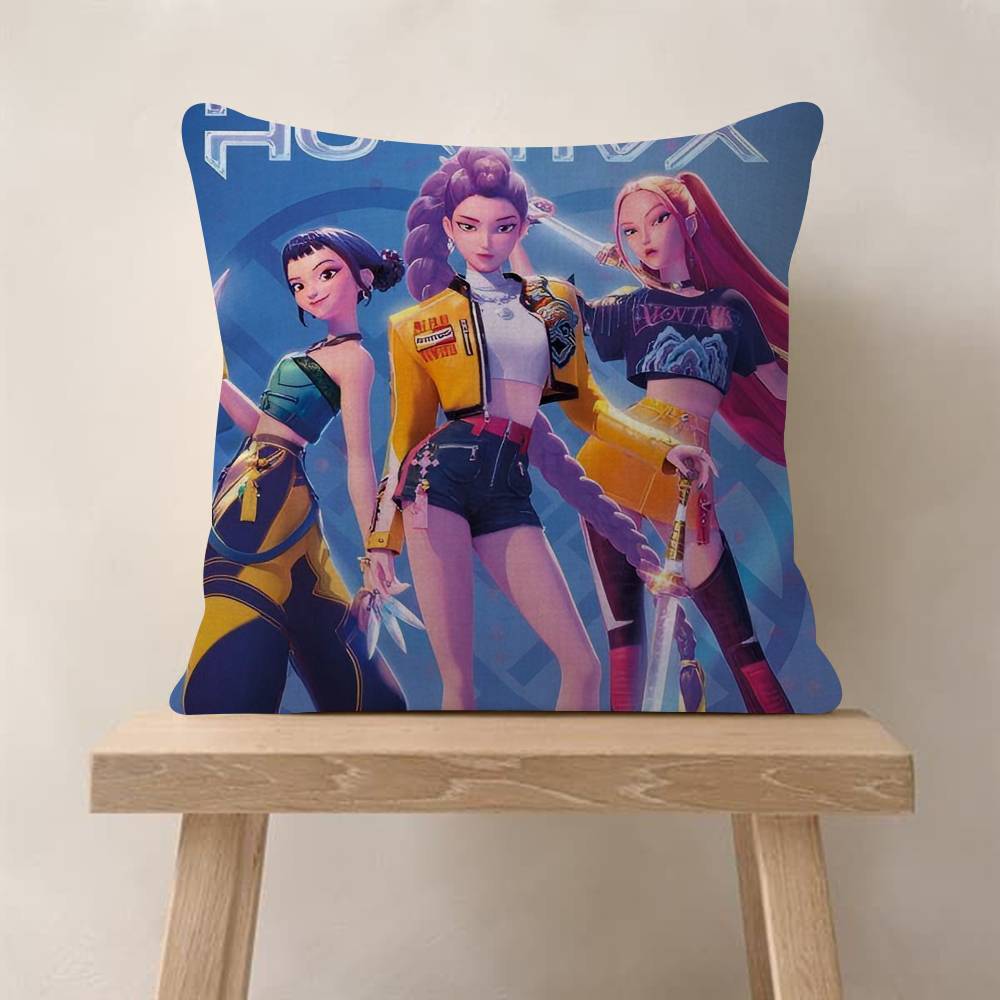 

Movie KPop Demon HHuntersS Painting Cushion Cover Decorative Pillow Sofa Home Decor Case Pillow Cases 30x30cm