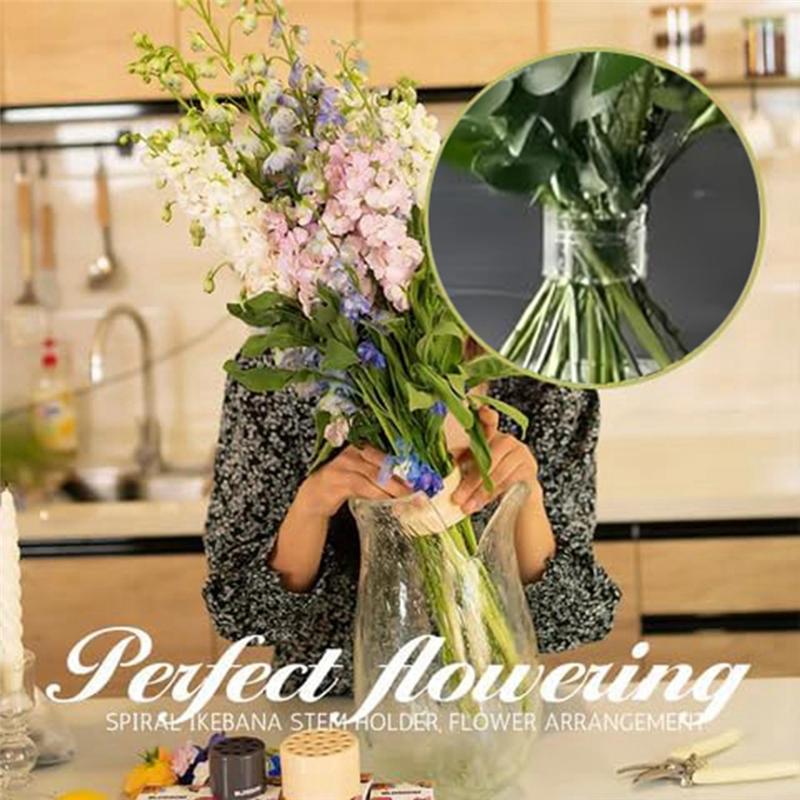 

AEE2-3 Pcs Spiral Ikebana Stem Holder, Transparent Reusable Floral Grid For Vase, Bloom Shaper For Flowers