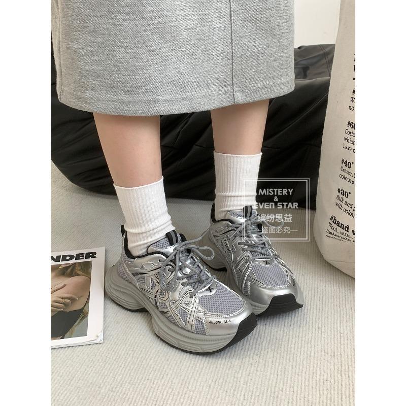 Autumn New Mesh Dad Shoes Women's Versatile Platform Sneakers 3383