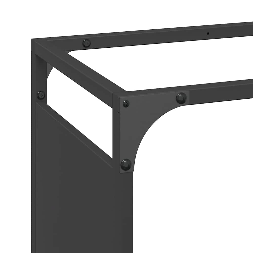 Firewood Rack Black 44x28x65 cm Cold Rolled Steel