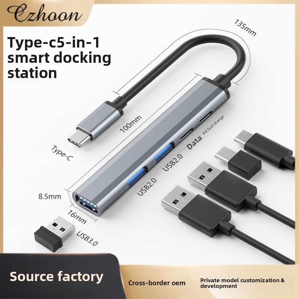 Type C Aluminum Alloy USB 3 0 Hub with Switch Laptop Docking Station Multi Port Expander for MacBook PC Accessories
