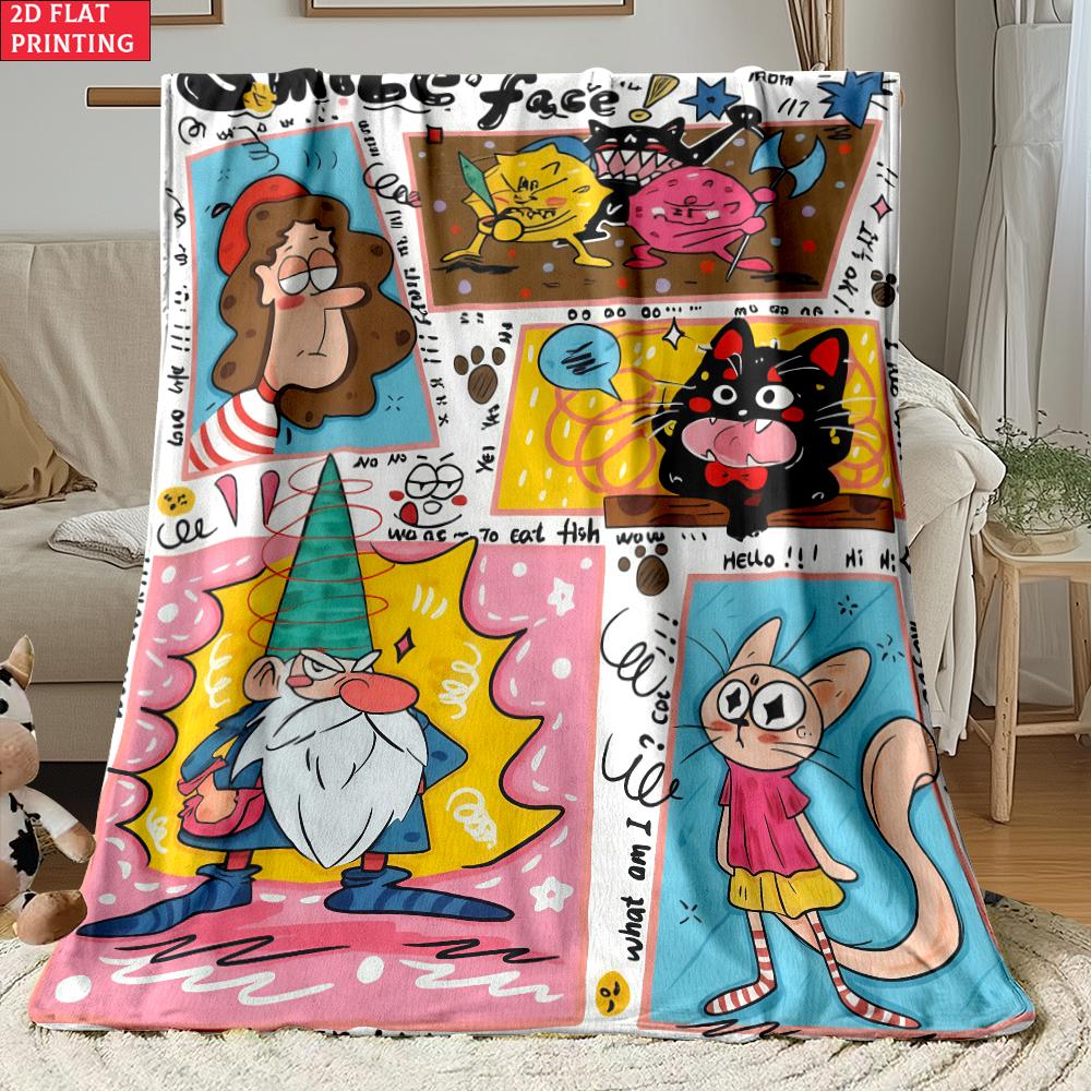 

Animal flannel thin Blanket blanket Picnic Bed Sofa Blankets Family Bedroom Children s Room Napping blankets fluffy 130x150cm