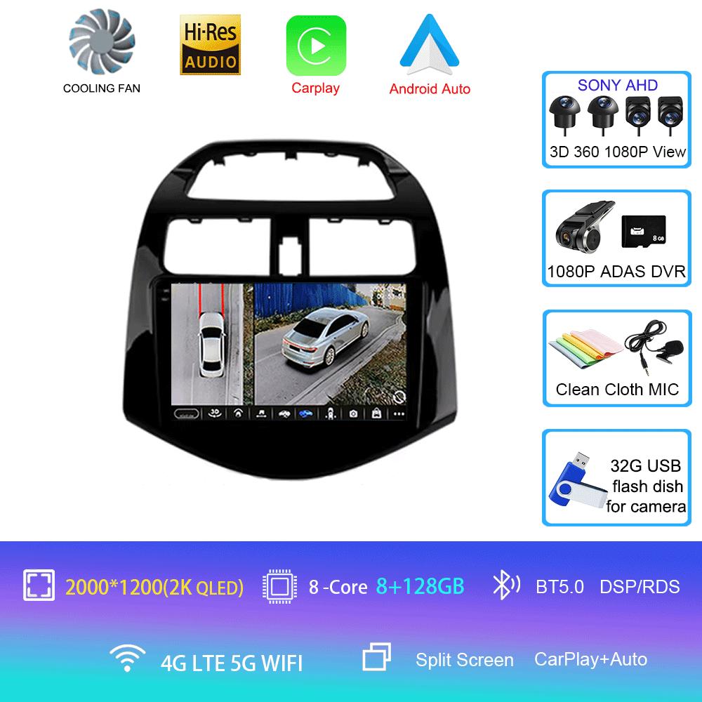 Android 14 Carplay For Chevrolet Spark Beat Matiz Creative 2010 2011 2012 2013 2014 Multimedia Player Car Radio GPS 2din Stereo