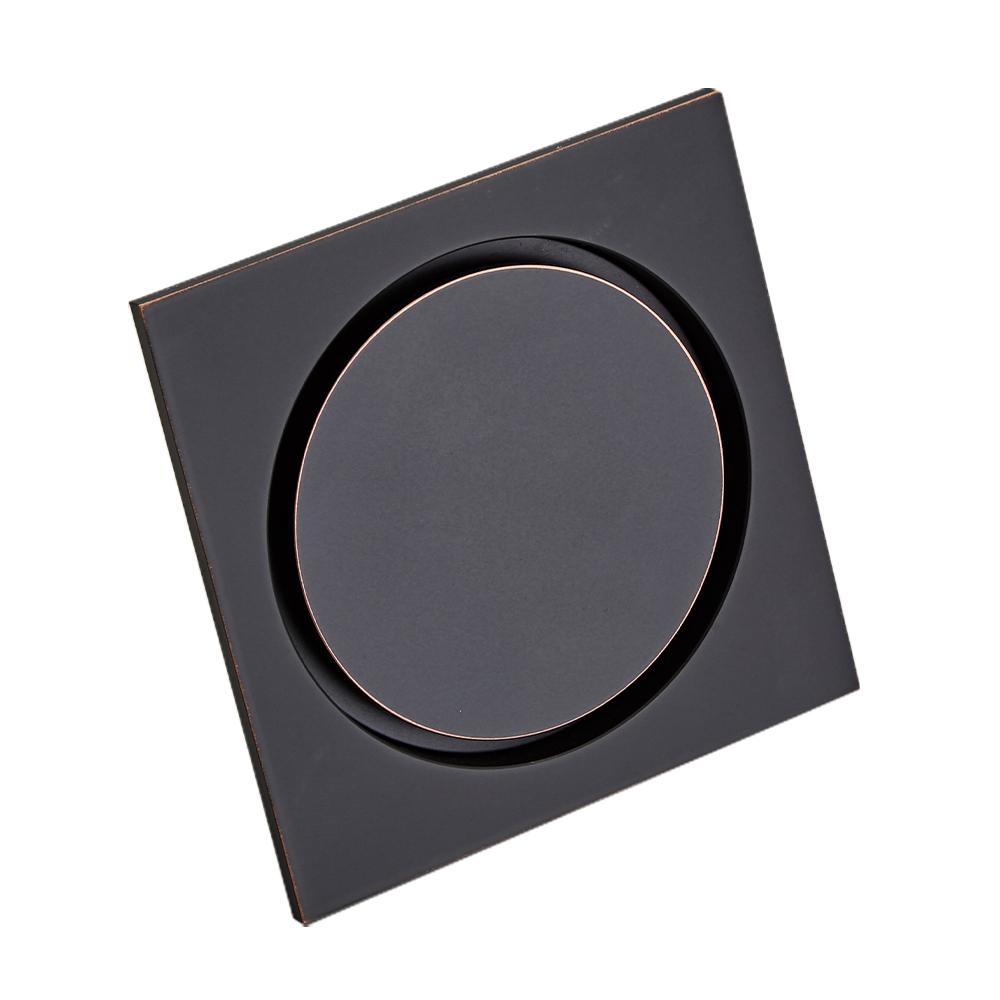 YUNDOOM OEM Customized Grate Sanitary Bathroom Drain Brass Black Floor Drain (Black,Brass) чёрный