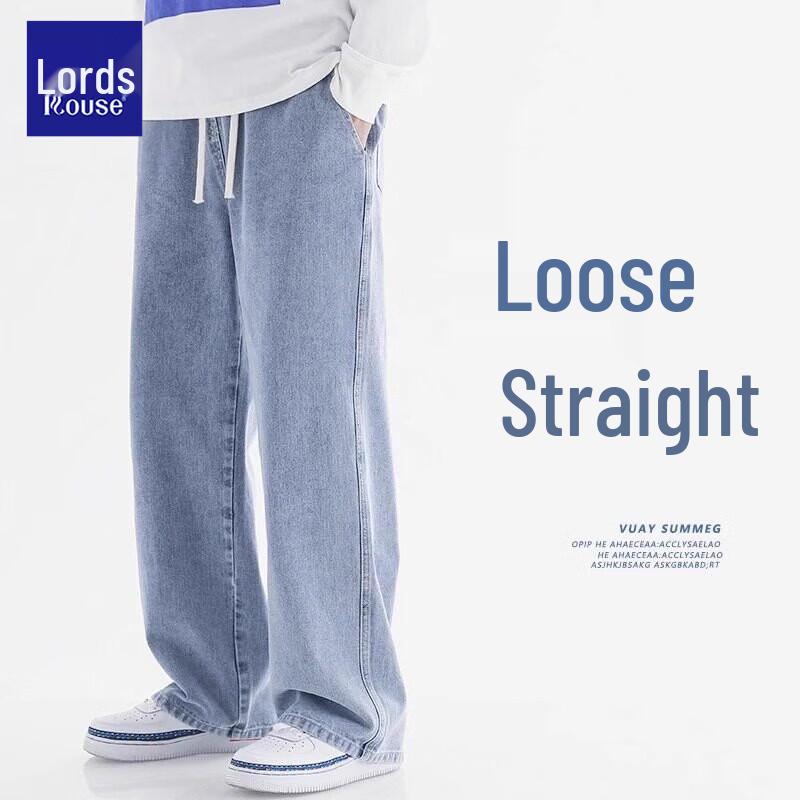 

Luozhi Men s Summer Relaxed Fit Straight Leg Casual Jeans XXXL
