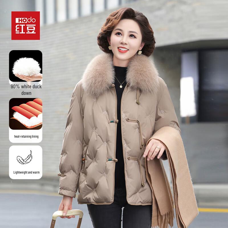 

Hodo Women s Short Winter Down Jacket with Faux Fur Collar XL