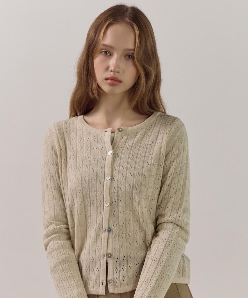 ELLIOTI Punching Knit Cardigan_3Color