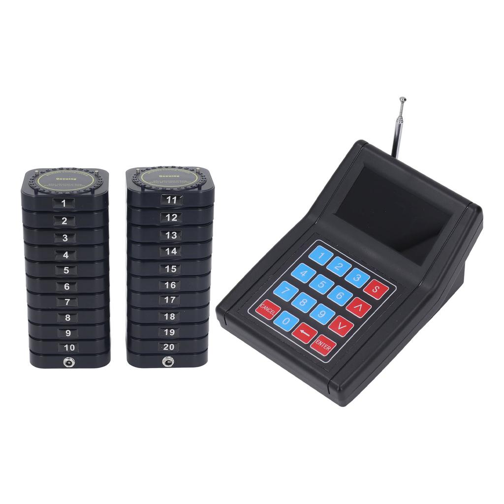 Restaurant Pager System 1 Transmitter 20 Receivers Wireless Calling System for Food Truck Bar