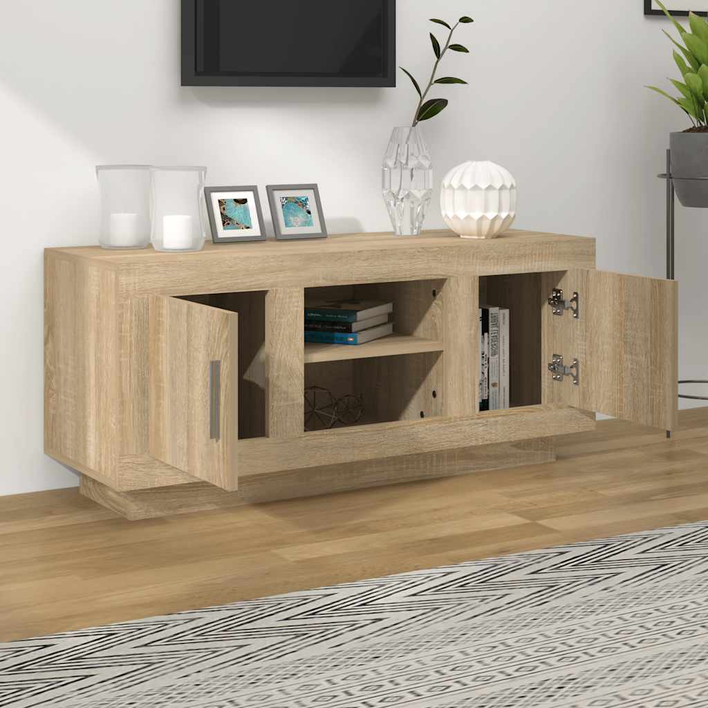TV Cabinet in Sonoma Oak 102 x 35 x 45 cm Engineered Wood