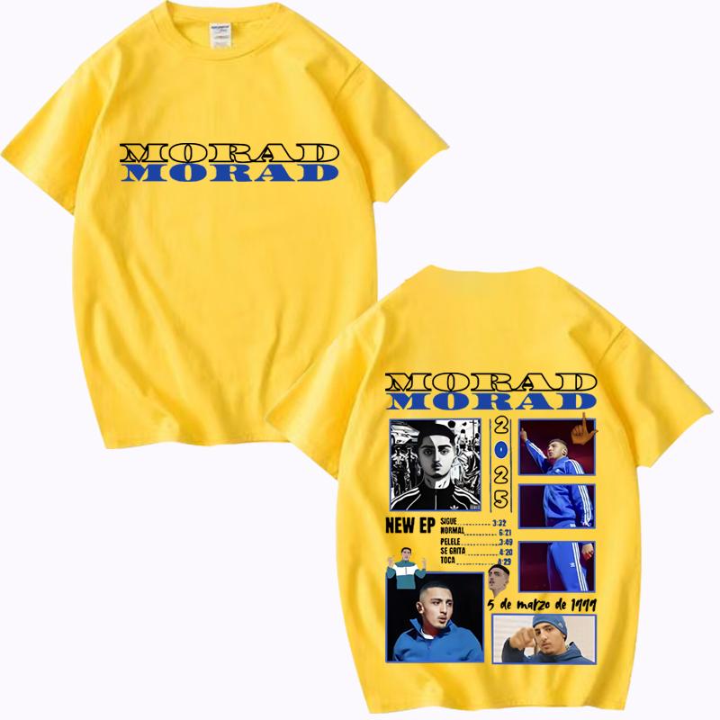 Rapper Morad MDLR 2025 Tour Merch Trička muži ženy Oversized 100% Bavlna Módní krátký rukáv Léto Unisex nadměrná velikost topy