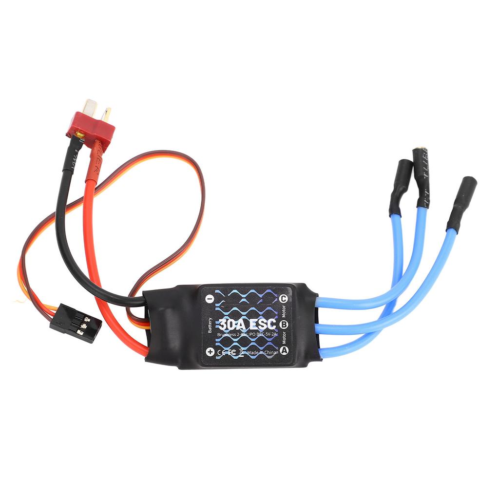 RC Electric Speed Controller 30A with T Plug Long Wire RC Brushless ESC for Fixed Wing Aircraft Upgrade
