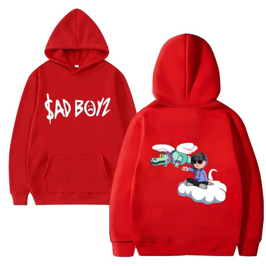 Sänger Junior H Sad boyz Lustige schwarze Hoodies 2025 Herren Damen Harajuku Fleece Langarm Sweatshirt Unisex Übergroßer Pullover