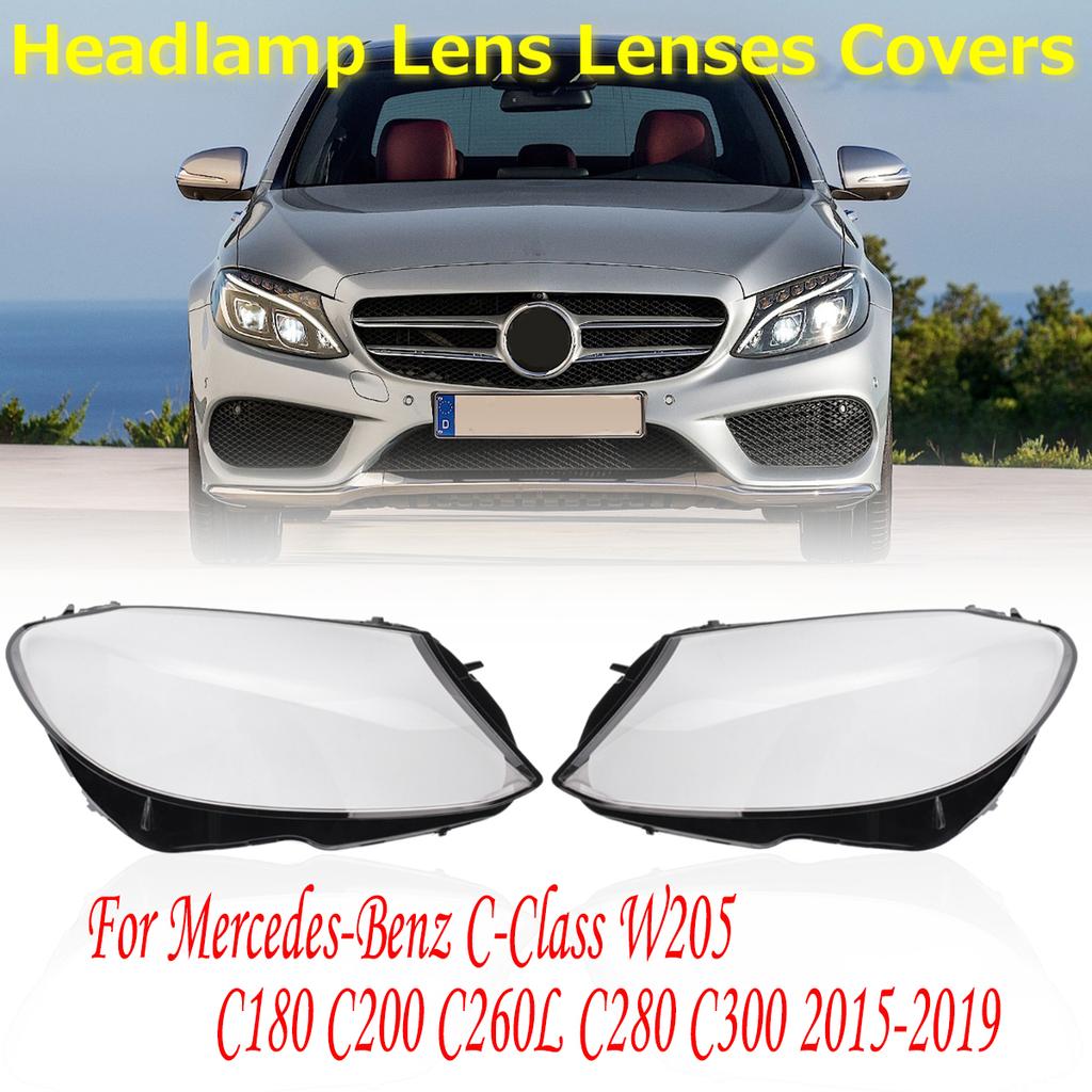 L / R Capac far mașină Abajur transparent lentilă far pentru Mercedes Benz W205 C180 C200 C260L C280 C300 2015-2018