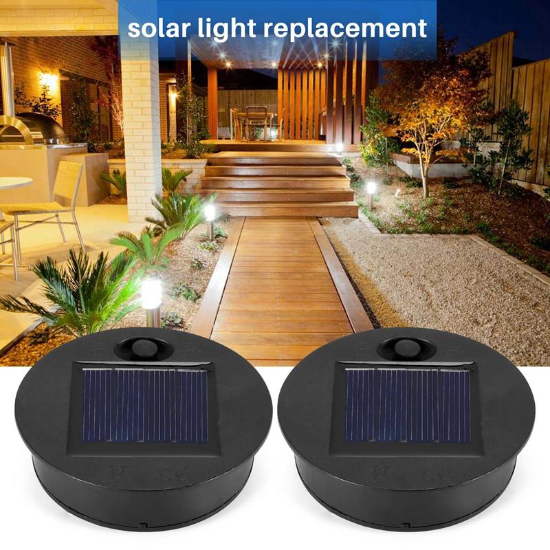 4 Stück Ersatz-Solarleuchten-Oberteile für Outdoor-Hängelaternen, Solarleuchten-Teile, Runde Solarleuchten, Wasserdicht