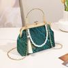 Sac pour femme sac bandoulière brocart uni et élégant sac hanfu sacs pour femme sac messager sac à main à clip