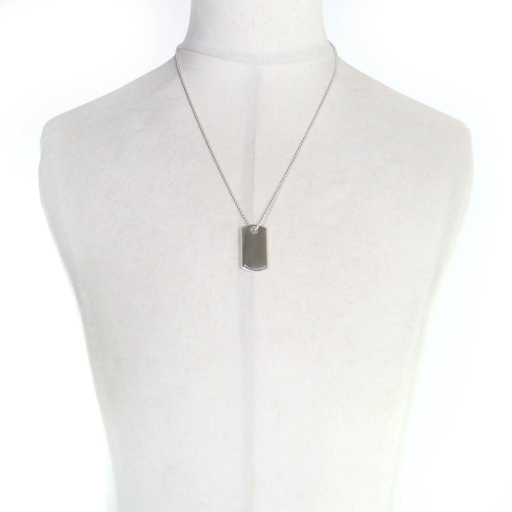 Tolles TIFFANY&Co. Halskettenmacher ID-Tag Kugelkette Anhänger Silber AG925 Herren Gebraucht