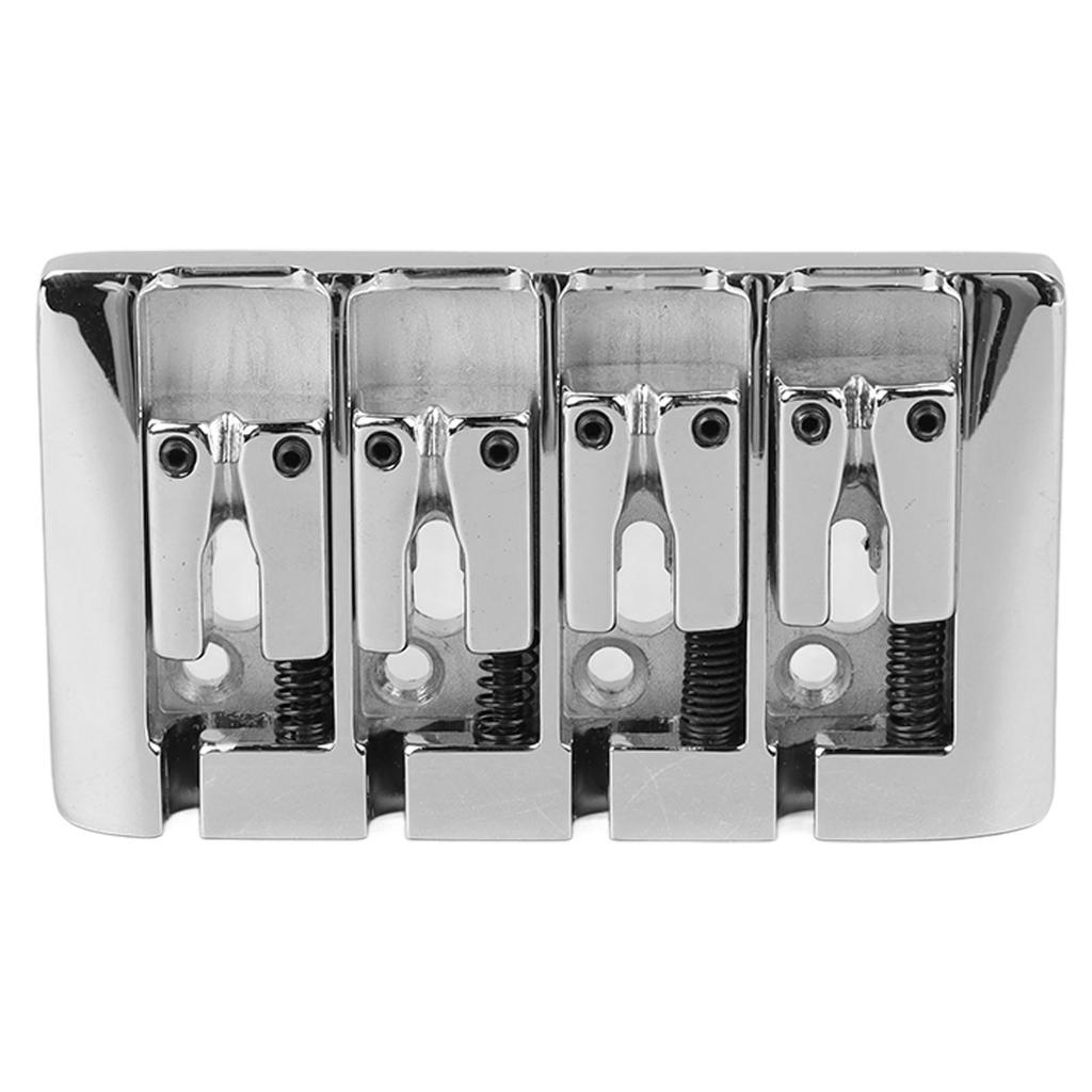 L Shaped Bass Bridge 4 String High Mass Metal Electric Bass Bridge Accessory for Musical Instrument Silver
