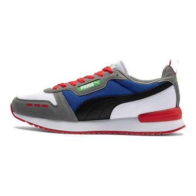 R78 Synthetic Leather Retro Sports Low-Top Lifestyle Shoes Unisex Sneakers Blue White Red 373117-10