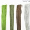 100Pcs 40cm DIY Floral Material Green Flower Wire Stems Artificial Wire Stem Accessoies Wedding Home Decor