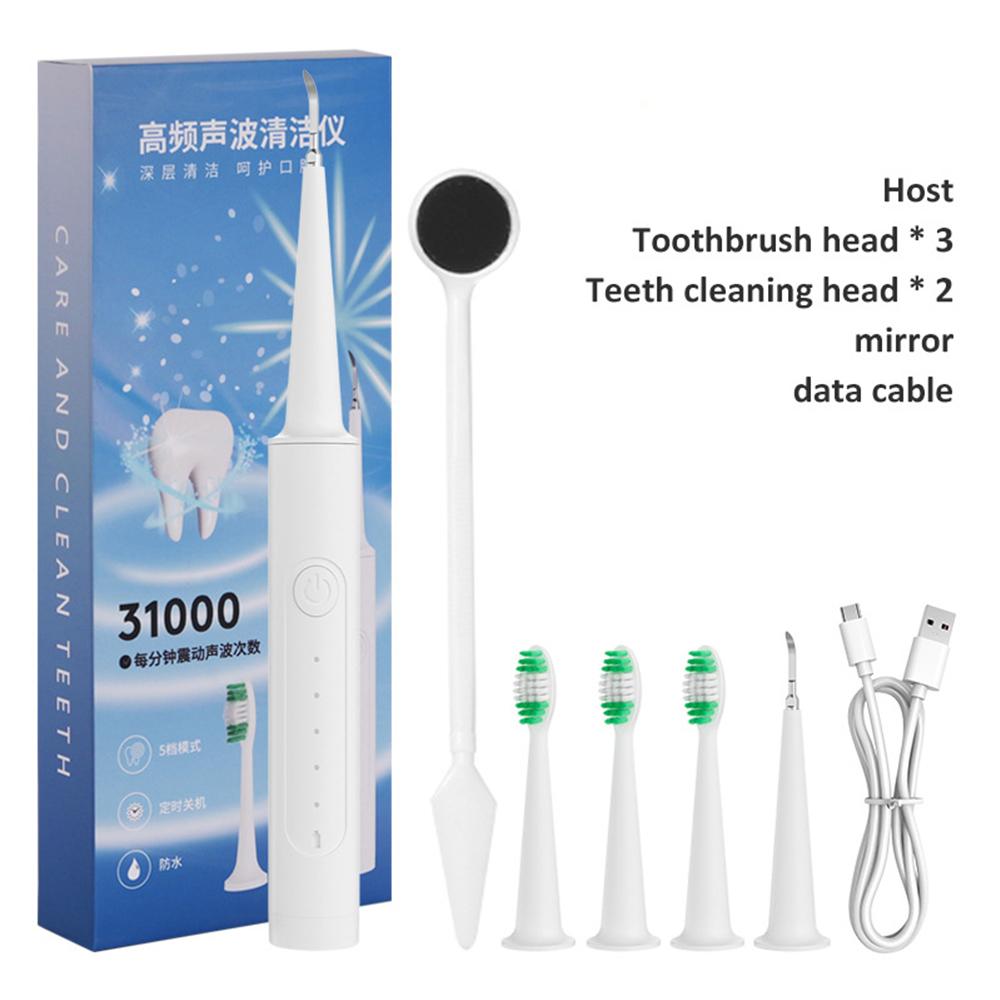 Power Electric Toothbrush Teeth Whitening USB Rechargeable Toothbrushes 5 Modes with 3 Brush Heads for Adults and Kids