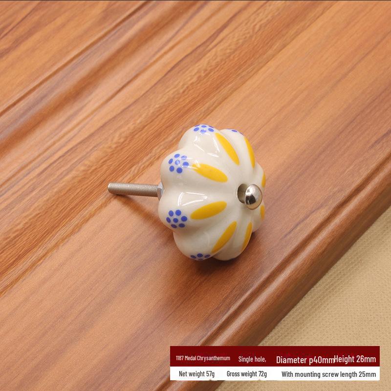 Modern Simple Ceramic Pumpkin Handle for Wardrobes and Drawers