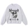 Unisex Oversized Cotton Hoodie With Vintage Print - Loose Fit Streetwear Sweatshirt Men Women