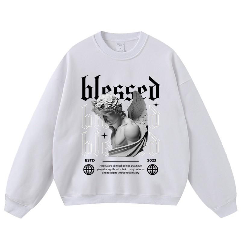 Unisex Oversized Cotton Hoodie With Vintage Print - Loose Fit Streetwear Sweatshirt Men Women