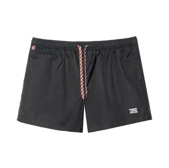 

Burberry SS23 Solid Color LOGO Print Casual Shorts Men s Black