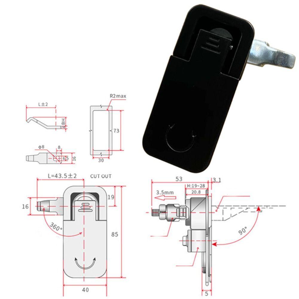 with Keys Distribution Box Lock Zinc Alloy Cabinet Lock RV Compartment Latch  Hardware Lock