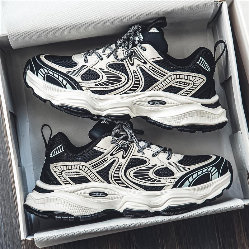 Spring Men's Breathable Mesh Shoes Versatile Thick-soled Sports Shoes Casual Dad Shoes
