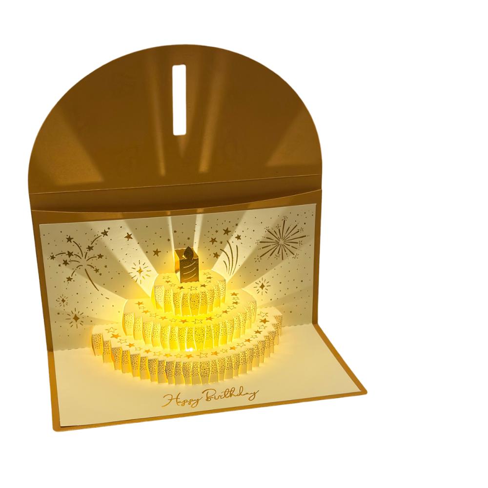 Creative Birthday Red Envelope Musical and Light Lucky Money Envelope Wedding Celebration золотой
