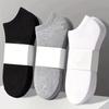 10 Pairs Men'S Polyester Boat Socks New Style Black White Grey Business Men Stockings Soft Breathable Summer For Male