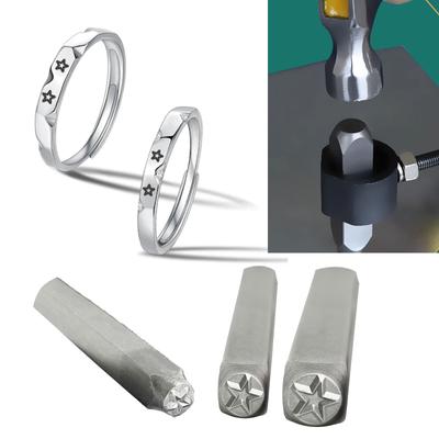 Zestaw 3 metalowych stempli w kształcie gwiazdy Praktyczne narzędzie do stemplowania Narzędzia ze stali węglowej do biżuterii i rzemiosła skórzanego